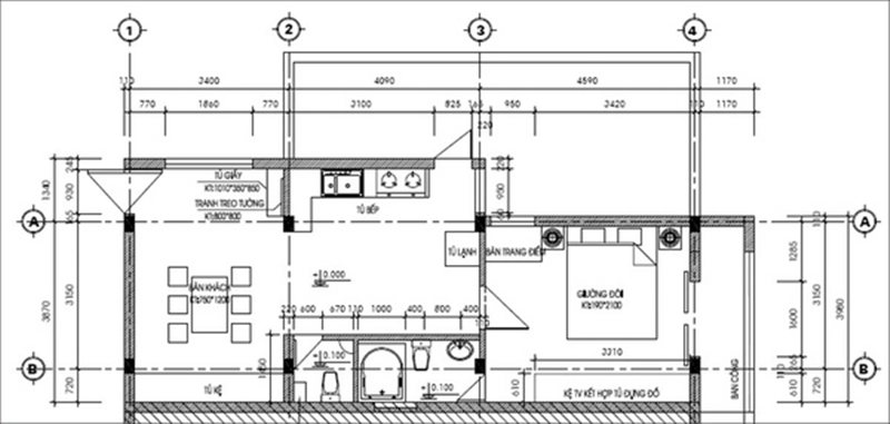 Tư vấn cải tạo giúp căn hộ 60m2 từ 1 thành 2 phòng ngủ - Ảnh 1.