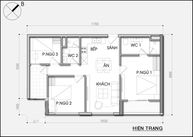 Tư vấn bố trí nội thất căn hộ 78m2 cho gia đình 4 người - Ảnh 1.