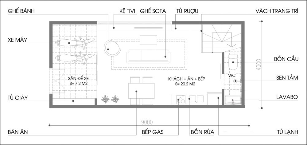 Tư vấn thiết kế cho nhà ống nhỏ với diện tích chỉ 36m² nhưng có đến 2 mặt thoáng- Ảnh 2.